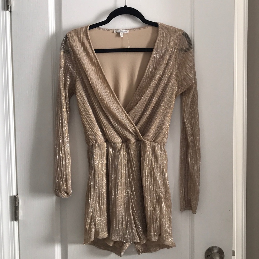 Charlotte Russe Gold Shimmery Romper